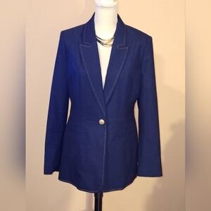 Elie Tahari Midnight Blue Blazer with Gold Button